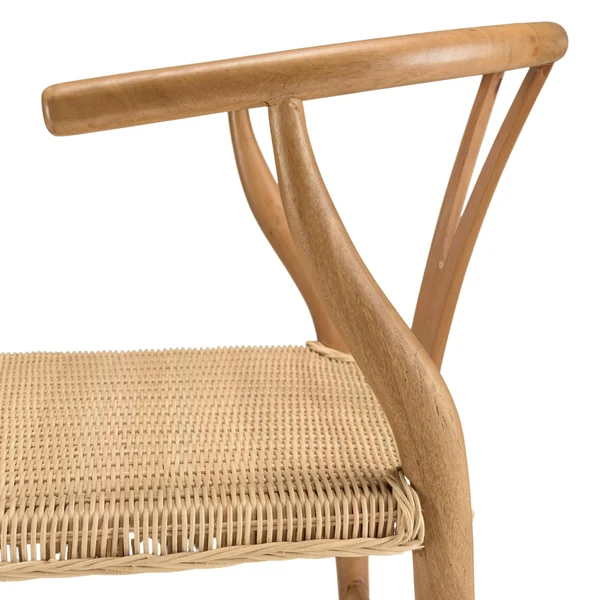 Chaise bois exotique et cannage dossier arrondi MANAK