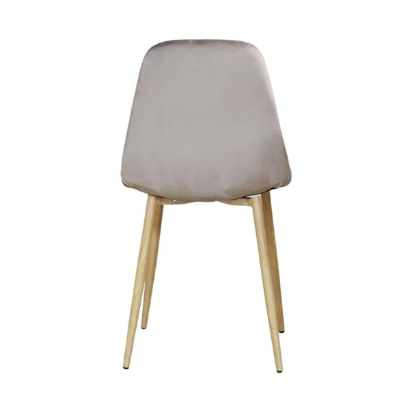Chaise capitonnée velours gris taupe HAWAI (lot de 2)