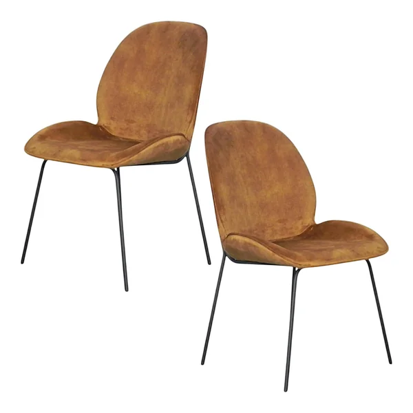 Chaise contemporaine en velours doré FLORENCE (lot 2)
