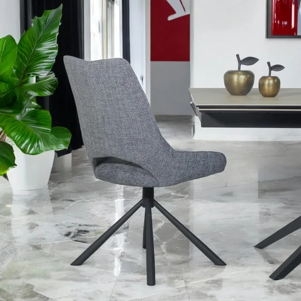 Chaise contemporaine pivotante anthracite (lot de 2) LIGURIE