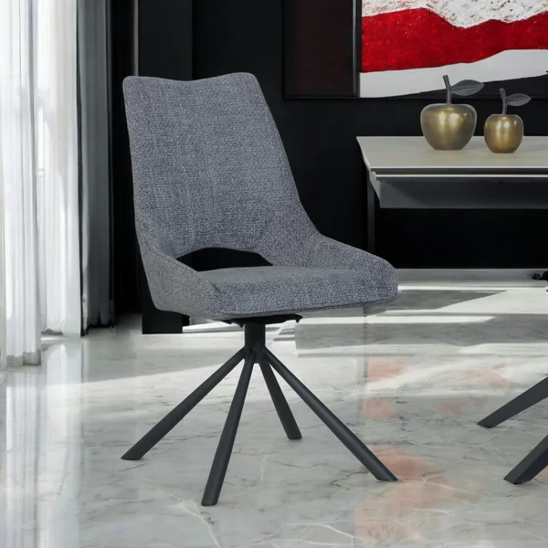 Chaise contemporaine pivotante anthracite (lot de 2) LIGURIE