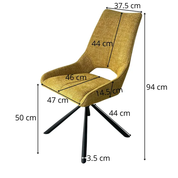 Chaise contemporaine pivotante anthracite (lot de 2) LIGURIE