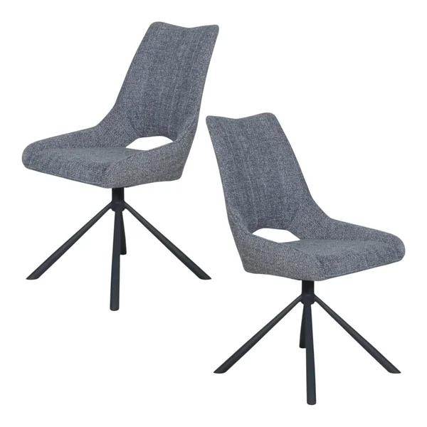 Chaise contemporaine pivotante anthracite (lot de 2) LIGURIE