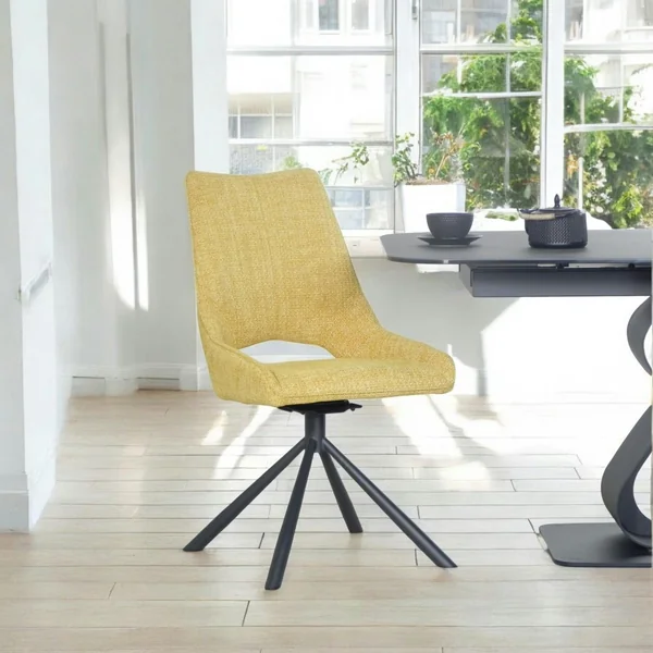 Chaise contemporaine pivotante moutarde (lot de 2) LIGURIE