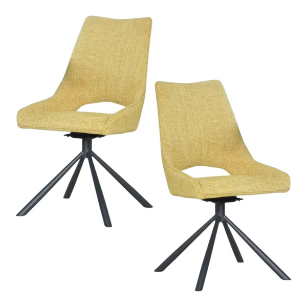 Chaise contemporaine pivotante moutarde (lot de 2) LIGURIE