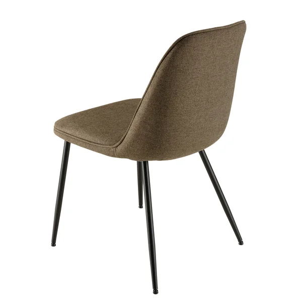 Chaise contemporaine tissu marron dossier droit (lot de 2) TIM