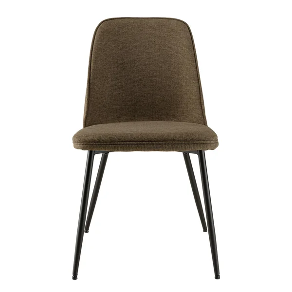 Chaise contemporaine tissu marron dossier droit (lot de 2) TIM