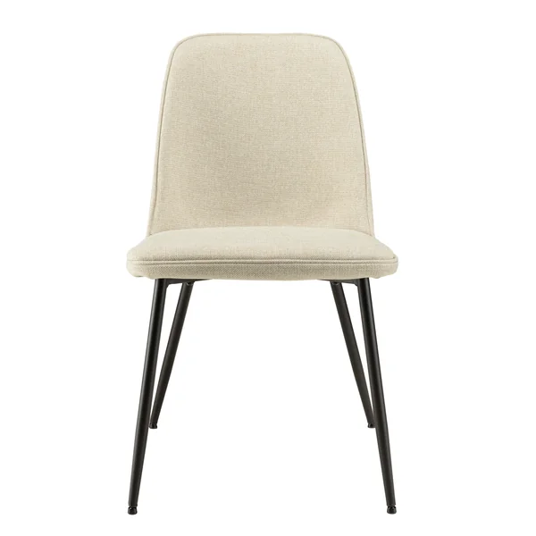 Chaise contemporaine tissu écru dossier droit (lot de 2) TIM