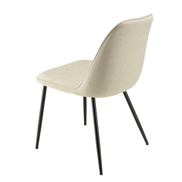 Chaise contemporaine tissu écru dossier droit (lot de 2) TIM