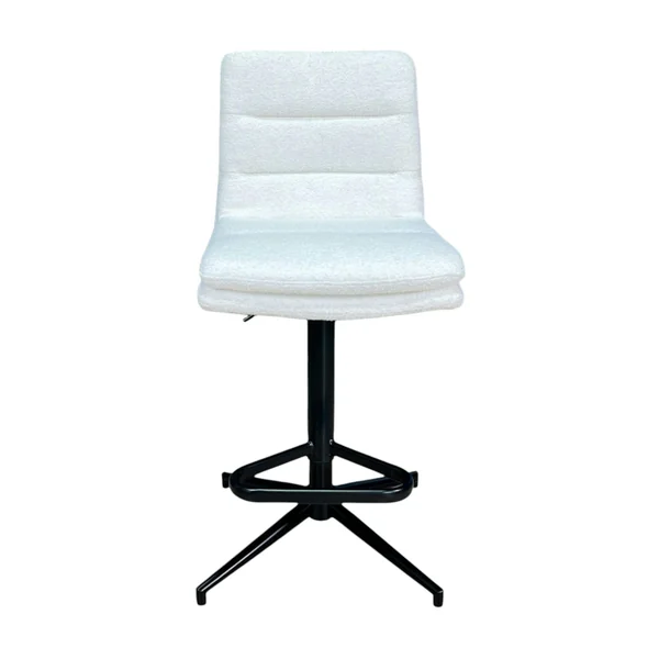 Chaise de bar en bouclettes blanches réglable en hauteur (lot de 2) PALERME