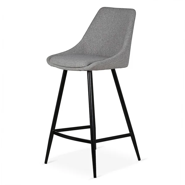 Chaise de bar en tissu gris clair h67cm - Ben