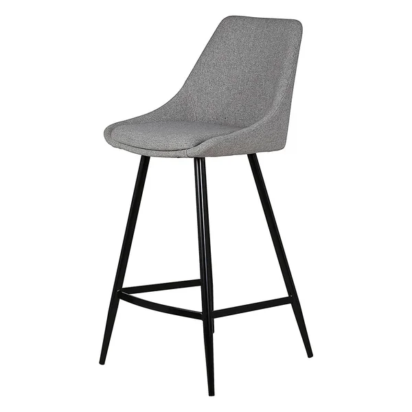 Chaise de bar en tissu gris clair h67cm - Ben