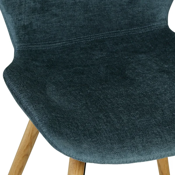 Chaise de bar en tissu soft touch bleu foncé h65cm - Keri