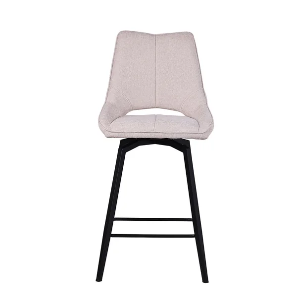 Chaise de bar pivotante en tissu ivoire - Stockholm