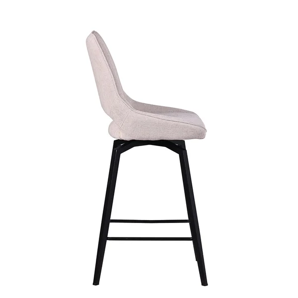 Chaise de bar pivotante en tissu ivoire - Stockholm