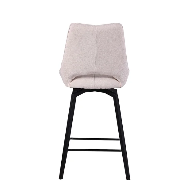 Chaise de bar pivotante en tissu ivoire - Stockholm