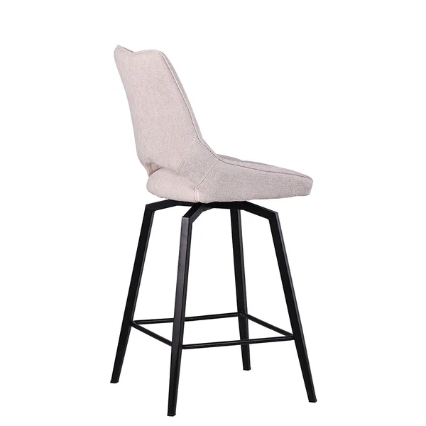 Chaise de bar pivotante en tissu ivoire - Stockholm