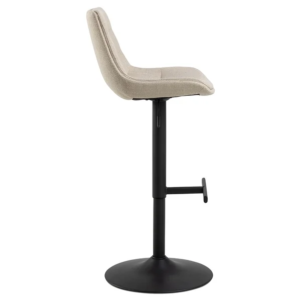 Chaise de bar pivotante réglable h65-86cm en tissu beige - Adisa