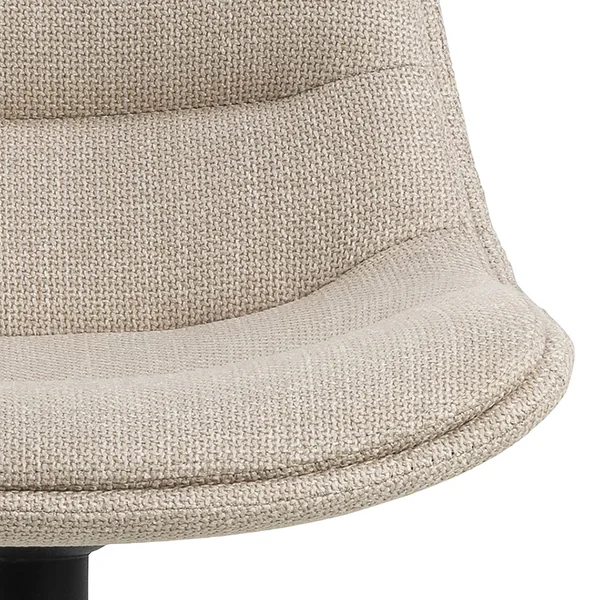 Chaise de bar pivotante réglable h65-86cm en tissu beige - Adisa