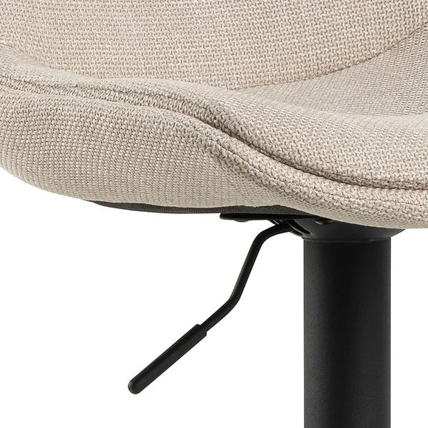 Chaise de bar pivotante réglable h65-86cm en tissu beige - Adisa