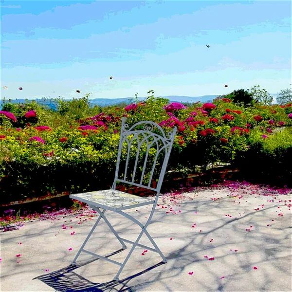 Chaise de jardin bleue décor mosaïque citrons (lot de 2) GRENADE