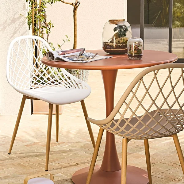 Chaise de jardin en plastique blanc - Malaga