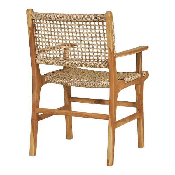 Chaise de jardin en teck et résine tressée avec accoudoirs (lot de 2) MENDOZA