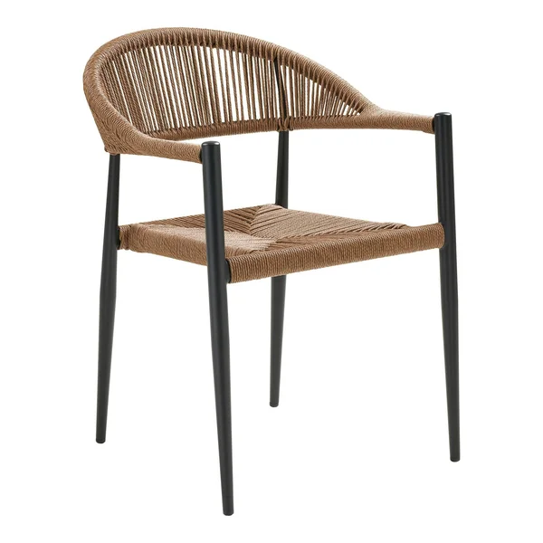 Chaise de jardin noire en résine tressée et aluminium (lot de 2) MENDOZA