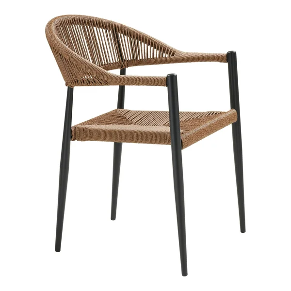 Chaise de jardin noire en résine tressée et aluminium (lot de 2) MENDOZA