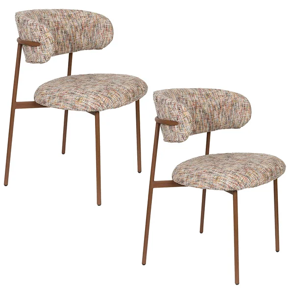 Chaise de salle à manger en tissu multicolore - Claes