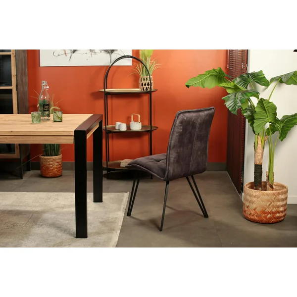 Chaise de salle à manger gris anthracite avec pieds épingle (lot de 2) MALMOE