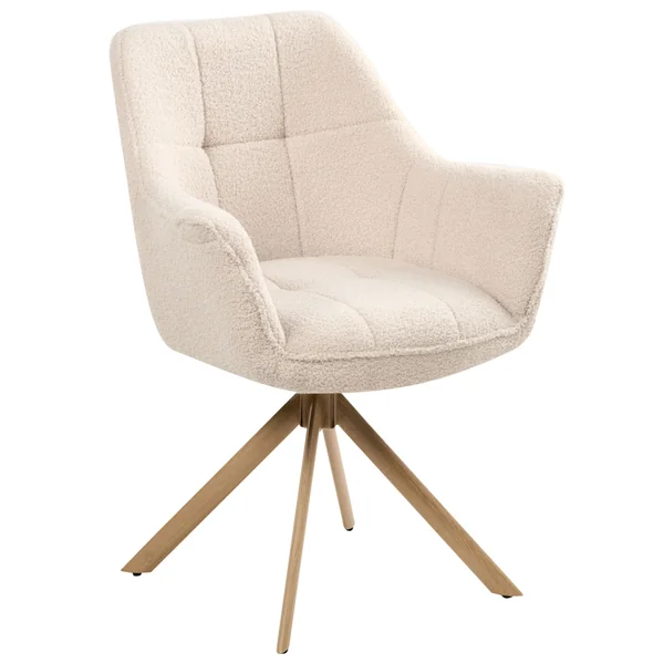 Chaise de salle à manger HAYDEN Bouclé Beige clair