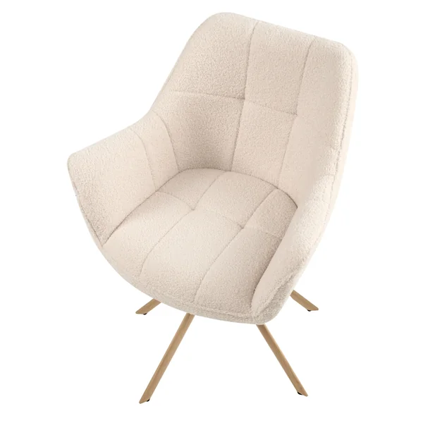 Chaise de salle à manger HAYDEN Bouclé Beige clair