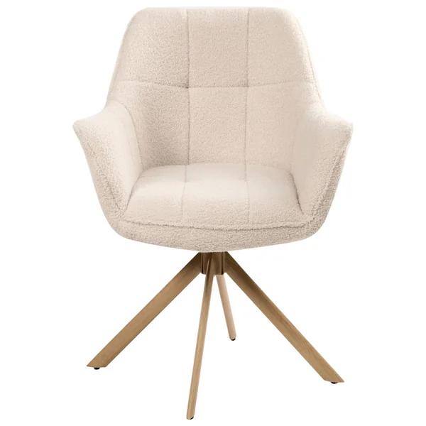 Chaise de salle à manger HAYDEN Bouclé Beige clair