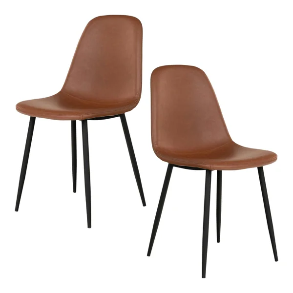 Chaise de salle à manger marron clair style vintage (lot de 2) BERLIN
