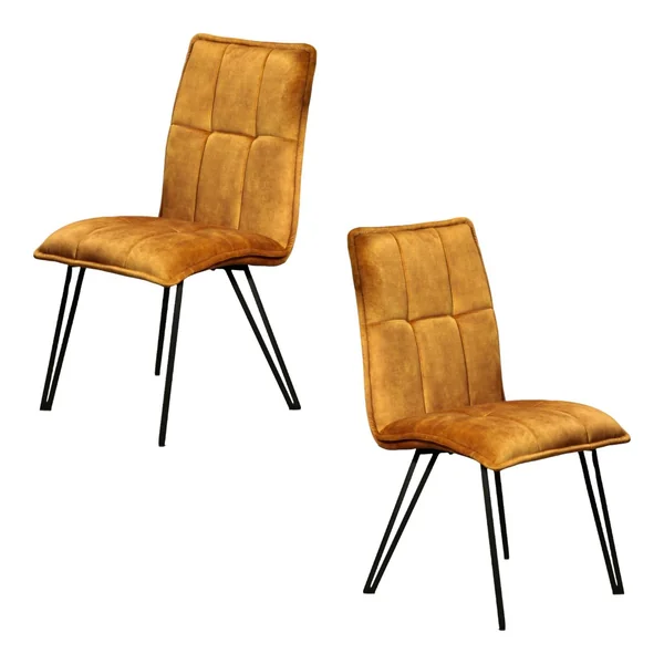 Chaise de salle à manger ocre avec pieds épingle (lot de 2) MALMOE