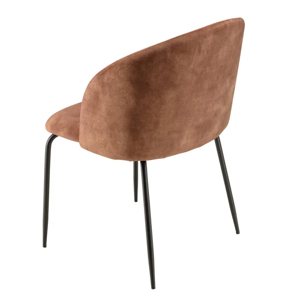 Chaise de salle à manger velours acajou dossier rond (lot de 2) TIM