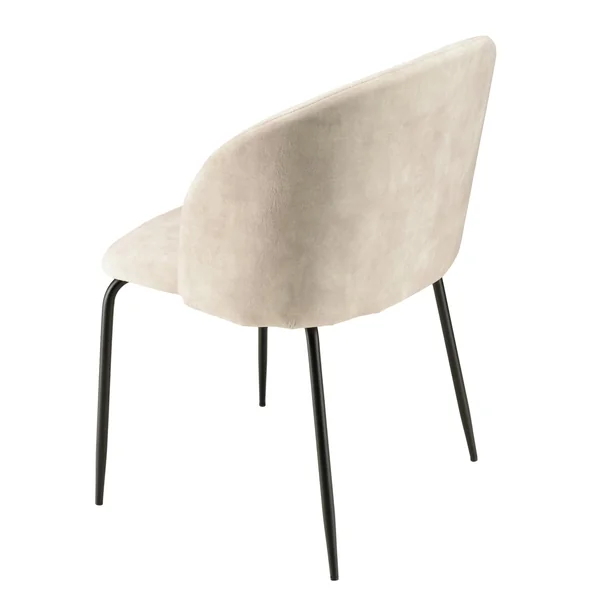 Chaise de salle à manger velours beige dossier rond (lot de 2) TIM
