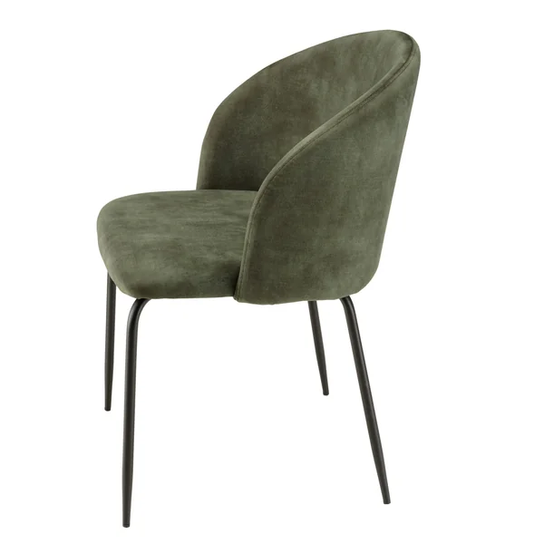Chaise de salle à manger velours vert dossier rond (lot de 2) TIM