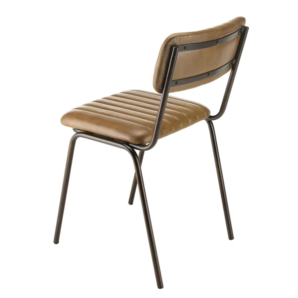 Chaise de table assise et dossier cuir havane (lot de 2) TIM