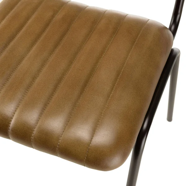 Chaise de table assise et dossier cuir havane (lot de 2) TIM