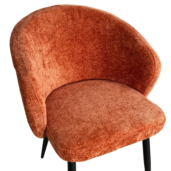 Chaise dossier rond tissu terracotta (lot de 2) IENA