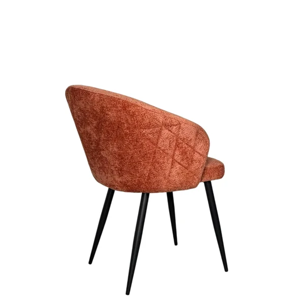 Chaise dossier rond tissu terracotta (lot de 2) IENA
