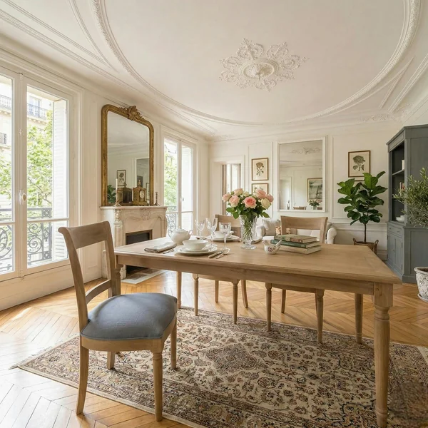 Chaise en bois et tissu gris LEON AMADEUS