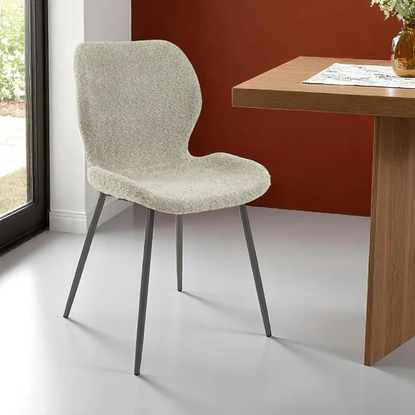 Chaise en bouclette beige (lot de 2) MELBOURNE