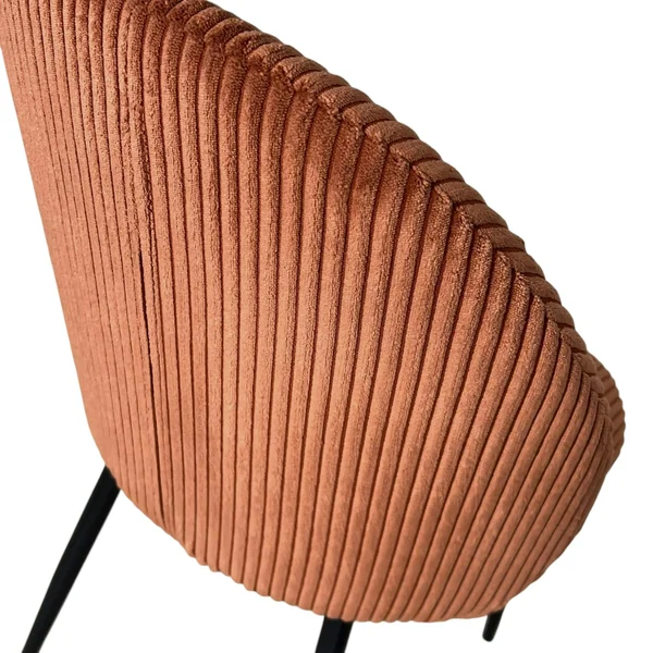 Chaise en tissu côtelé rouille (lot de 2) IENA