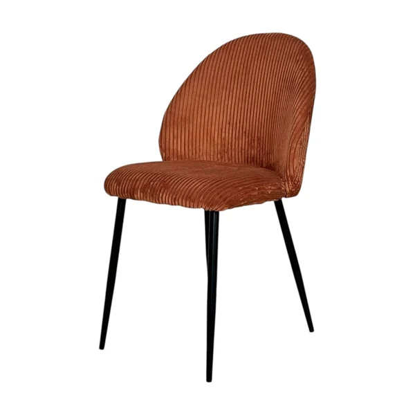 Chaise en tissu côtelé rouille (lot de 2) IENA