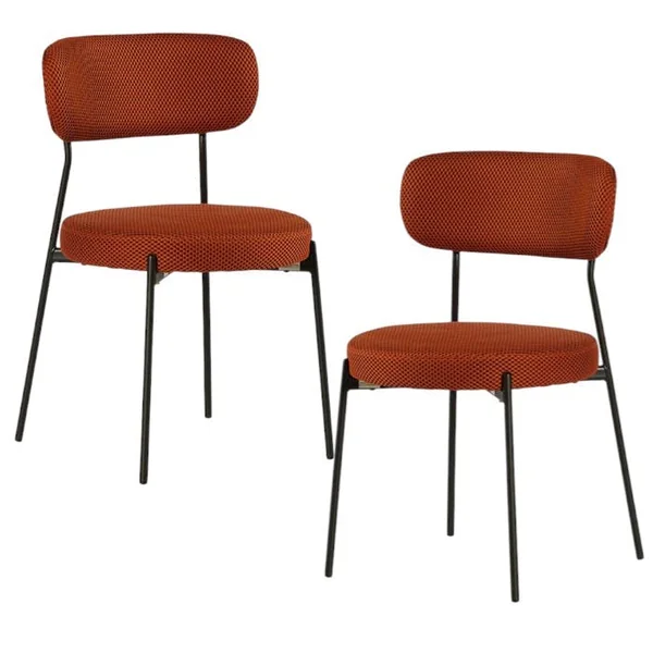 Chaise en tissu résille matelassée terracotta (lot de 2) IENA