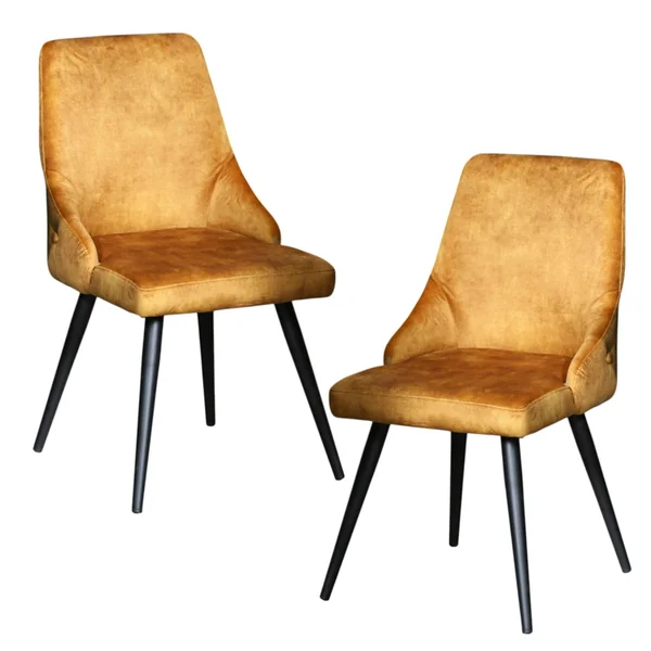 Chaise en velours ocre (lot de 2) MALMOE