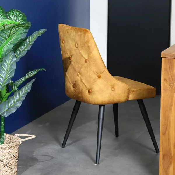 Chaise en velours ocre (lot de 2) MALMOE